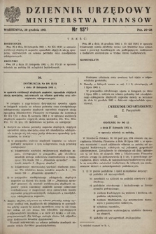Dziennik Urzędowy Ministerstwa Finansów. 1961, nr 15