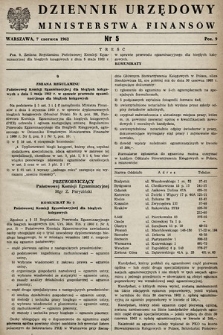 Dziennik Urzędowy Ministerstwa Finansów. 1962, nr 5