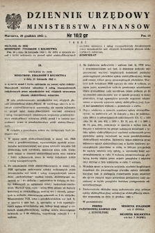 Dziennik Urzędowy Ministerstwa Finansów. 1962, nr 10