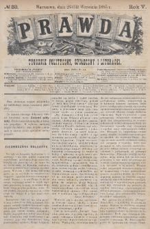 Prawda : tygodnik polityczny, społeczny i literacki. 1885, nr 39