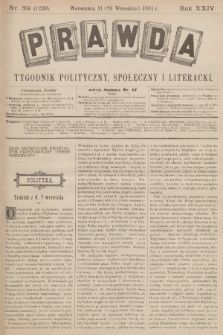 Prawda : tygodnik polityczny, społeczny i literacki. R.24, 1904, nr 39