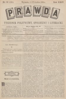 Prawda : tygodnik polityczny, społeczny i literacki. R.24, 1904, nr 51