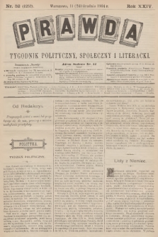 Prawda : tygodnik polityczny, społeczny i literacki. R.24, 1904, nr 52