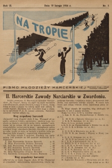 Na Tropie : pismo młodzieży harcerskiej. R.9, 1936, nr 3