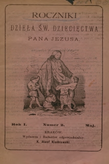 Roczniki Dzieła Św. Dziecięctwa Pana Jezusa. R.1, nr 2 (1884)