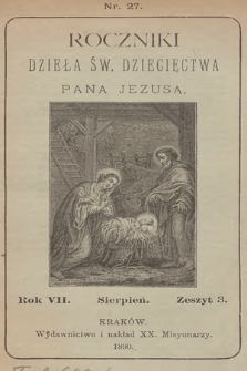 Roczniki Dzieła Św. Dziecięctwa Pana Jezusa. R.7, nr 3 (1890)