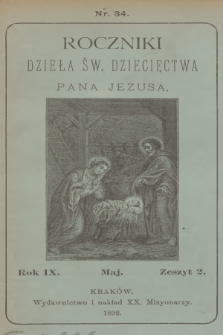 Roczniki Dzieła Św. Dziecięctwa Pana Jezusa. R.9, nr 2 (1892)
