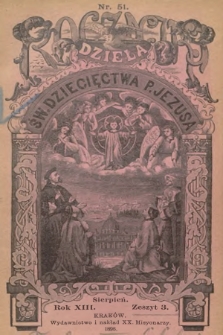 Roczniki Dzieła Św. Dziecięctwa P. Jezusa. R.13, nr 3 (1896)