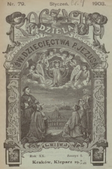 Roczniki Dzieła Św. Dziecięctwa P. Jezusa. R.20, nr 1 (1903)