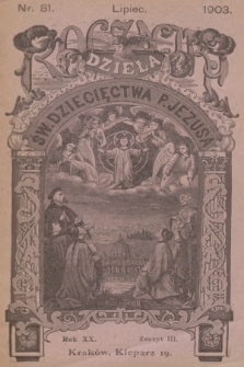 Roczniki Dzieła Św. Dziecięctwa P. Jezusa. R.20, nr 3 (1903)