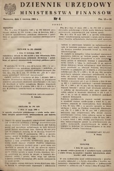 Dziennik Urzędowy Ministerstwa Finansów. 1965, nr 4