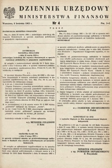 Dziennik Urzędowy Ministerstwa Finansów. 1963, nr 4