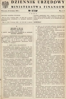 Dziennik Urzędowy Ministerstwa Finansów. 1963, nr 5