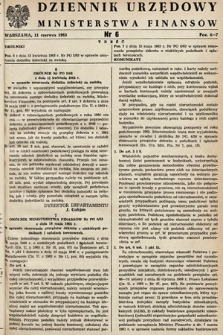 Dziennik Urzędowy Ministerstwa Finansów. 1963, nr 6