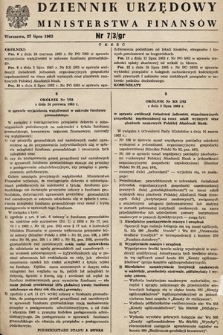 Dziennik Urzędowy Ministerstwa Finansów. 1963, nr 7