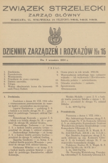 Dziennik Zarządzeń i Rozkazów. 1934, № 16