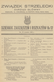 Dziennik Zarządzeń i Rozkazów. 1934, № 17