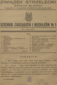 Dziennik Zarządzeń i Rozkazów. 1935, № 1