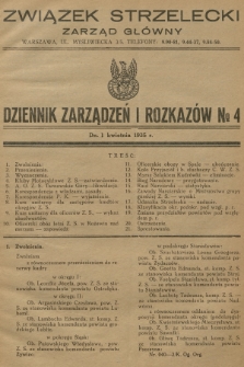 Dziennik Zarządzeń i Rozkazów. 1935, № 4