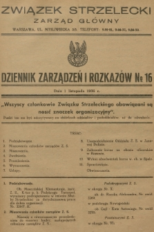 Dziennik Zarządzeń i Rozkazów. 1936, № 16