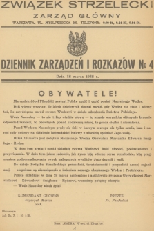 Dziennik Zarządzeń i Rozkazów. 1938, № 4