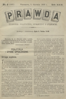 Prawda : tygodnik polityczny, społeczny i literacki. R.29, 1909, nr 2