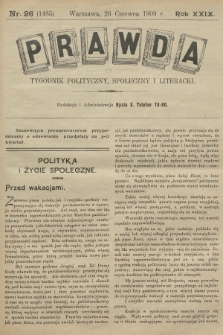 Prawda : tygodnik polityczny, społeczny i literacki. R.29, 1909, nr 26