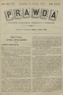 Prawda : tygodnik polityczny, społeczny i literacki. R.29, 1909, nr 35