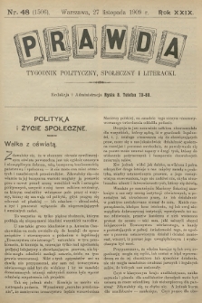Prawda : tygodnik polityczny, społeczny i literacki. R.29, 1909, nr 48