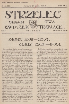 Strzelec : organ T-wa Związek Strzelecki. R.5, 1925, № 33