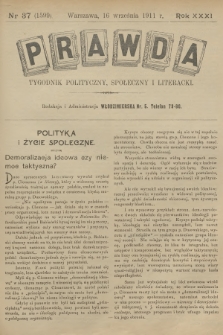 Prawda : tygodnik polityczny, społeczny i literacki. R.31, 1911, nr 37