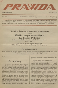Prawda : pismo tygodniowe. R.35, 1915, nr 19