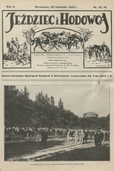 Jeździec i Hodowca. R.5, 1926, nr 15-16