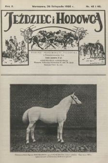 Jeździec i Hodowca. R.5, 1926, nr 45-46