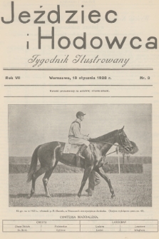 Jeździec i Hodowca : tygodnik ilustrowany. R.7, 1928, nr 3