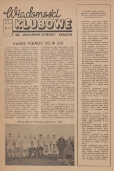 Wiadomości Klubowe TKS „Włókniarz-Korona” Kraków. R.2, 1958, nr 6-7