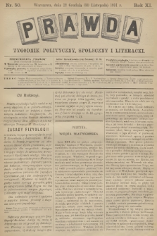 Prawda : tygodnik polityczny, społeczny i literacki. R.11, 1891, nr 50
