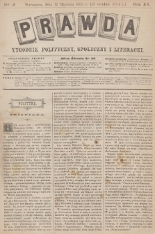 Prawda : tygodnik polityczny, społeczny i literacki. R.15, 1895, nr 2