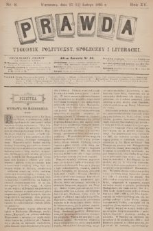 Prawda : tygodnik polityczny, społeczny i literacki. R.15, 1895, nr 8