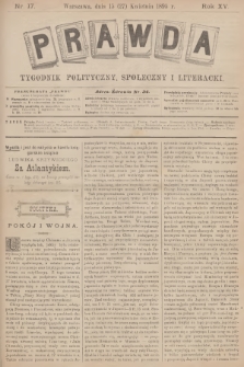 Prawda : tygodnik polityczny, społeczny i literacki. R.15, 1895, nr 17