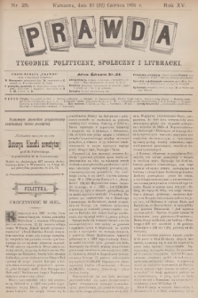 Prawda : tygodnik polityczny, społeczny i literacki. R.15, 1895, nr 25