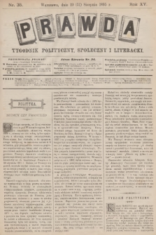 Prawda : tygodnik polityczny, społeczny i literacki. R.15, 1895, nr 35