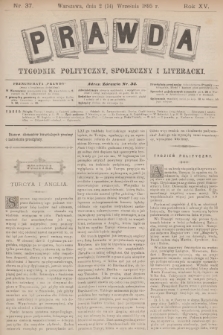 Prawda : tygodnik polityczny, społeczny i literacki. R.15, 1895, nr 37