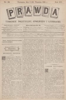 Prawda : tygodnik polityczny, społeczny i literacki. R.15, 1895, nr 38