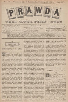 Prawda : tygodnik polityczny, społeczny i literacki. R.15, 1895, nr 45
