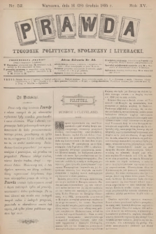 Prawda : tygodnik polityczny, społeczny i literacki. R.15, 1895, nr 52