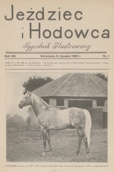 Jeździec i Hodowca : tygodnik ilustrowany. R.8, 1929, nr 1