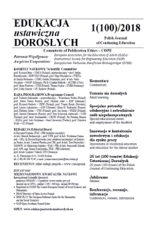 Edukacja Ustawiczna Dorosłych : międzynarodowy kwartalnik naukowy = Polish Journal of Continuing Education : international scientific quarterly. 2018, 1