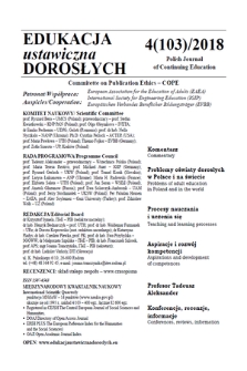 Edukacja Ustawiczna Dorosłych : międzynarodowy kwartalnik naukowy = Polish Journal of Continuing Education : international scientific quarterly. 2018, 4