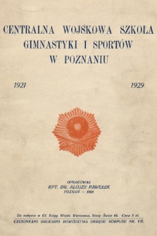 Centralna Wojskowa Szkoła Gimnastyki i Sportów w Poznaniu : 1921-1929